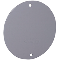 HUBBELL 5374-0 Cover, 4-1/8 in W, Round, Aluminum, Gray, Powder-Coated