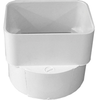 CANPLAS 414434BC Downspout Adapter, 3 x 4 in Connection, Hub, PVC, White