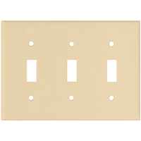 Arrow Hart 2141V-BOX Wallplate, 4-1/2 in L, 6.37 in W, 3-Gang, Thermoset, Ivory, High-Gloss