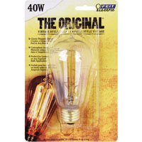Feit Electric BP40ST19/CAN Incandescent Bulb, 40 W, ST19 Lamp, Medium E26 Lamp Base, 2200 K Color Te - 6 Pack
