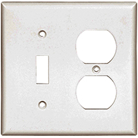 Eaton Wiring Devices 2138W-BOX Wallplate, 4-1/2 in L, 4-9/16 in W, 2-Gang, Thermoset, White, High-Gl - 10 Pack