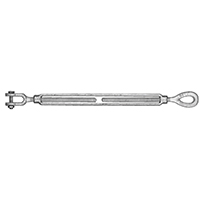 BARON 18-1/2X6 Turnbuckle, 2200 lb Working Load, 1/2 in Thread, Jaw, Eye, 6 in L Take-Up, Galvanized