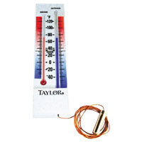 Taylor 5327 Thermometer, -40 to 100 deg F, Plastic Casing