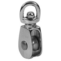 BARON 0173ZD-3/4 Single Rope Pulley, 3/16 in Rope, 3/4 in Sheave, Cadmium