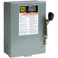 Square D D211NCP Safety Switch, 2 -Pole, 30 A, 120/240 V, DPST, Lug Terminal
