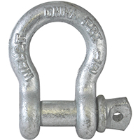 Fehr 5/16 Anchor Shackle, 5/16 in Trade, 0.5 ton Working Load, Commercial Grade, Steel, Galvanized