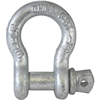 Fehr 1 Anchor Shackle, 1 in Trade, 5.5 ton Working Load, Commercial Grade, Steel, Galvanized