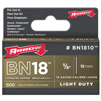 Arrow BN1810CS Brad Nail, 5/8 in L, Steel, Natural, Smooth Shank