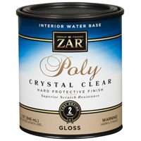 Aqua ZAR 32412 Polyurethane Paint, Gloss, Liquid, Crystal Clear, 1 qt, Can