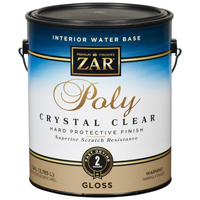Aqua ZAR 32413 Polyurethane Paint, Gloss, Liquid, Crystal Clear, 1 gal, Can - 2 Pack