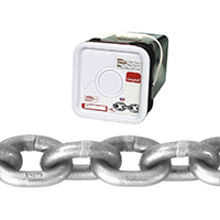 Campbell 0184416 High-Test Chain, 1/4 in, 100 ft L, 2600 lb Working Load, 43 Grade, Carbon Steel, Br