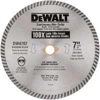 DeWALT DW4702 Circular Turbo Blade, 7 in Dia, 5/8 in Arbor, Diamond Cutting Edge, Continuous Rim