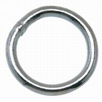 Campbell T7665042 Welded Ring, 200 lb Working Load, 1-1/2 in ID Dia Ring, #3 Chain, Steel, Nickel