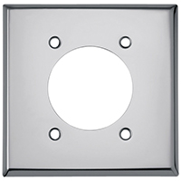 Eaton Wiring Devices 68-BOX Power Outlet Wallplate, 4-1/2 in L, 4-9/16 in W, 2 -Gang, Chrome, Silver