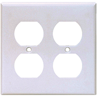 Eaton Wiring Devices 2150W-BOX Duplex Receptacle Wallplate, 4-1/2 in L, 4-9/16 in W, 2-Gang, Thermos - 10 Pack
