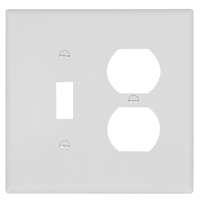 Eaton Wiring Devices PJ18W Combination Wallplate, 4-7/8 in L, 4-15/16 in W, 2 -Gang, Polycarbonate,