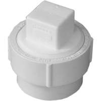 CANPLAS 193701AS Cleanout Body with Threaded Plug, 1-1/2 in, Spigot x FNPT, PVC, White