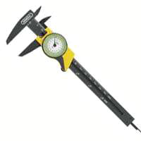 GENERAL 142 Dial Caliper, 0 to 6 in, in Graduation, 6 in Jaw, Analog Display, Plastic