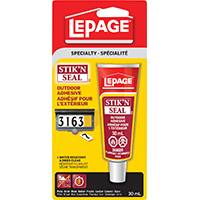 LePage Stik'N Seal 1716911 Outdoor Adhesive, Liquid, Sweet, 30 mL Tube