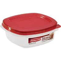 Rubbermaid 2030328 Food Container, 3 Cups Capacity, Plastic, Clear, 7 in L, 7 in W, 2.3 in H