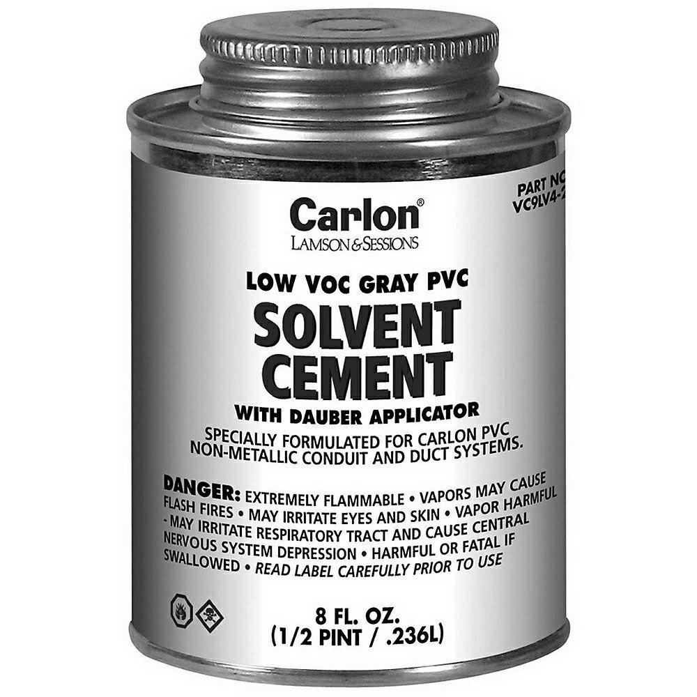 Carlon VC9LV4-24 Solvent Cement, 8 oz Can, Liquid, Gray