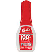 LePage 100% Glue 1752740 Glue, Transparent, 50 mL Bottle