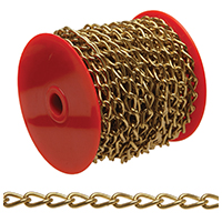Campbell 0717017 Twist Chain, #70, 82 ft L, 5 lb Working Load, Brass