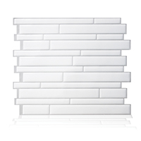 Smart Tiles SM1083-1 Wall Tile, 10.2 in L, 9.63 in W, 0.125 mm Thick, Vinyl, White, Blanco - 8 Pack