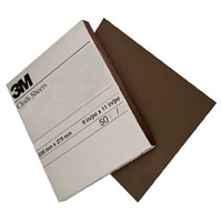 3M 02431 Sandpaper Sheet, 11 in L, 9 in W, Fine, Aluminum Oxide Abrasive, Cloth Backing - 50 Pack
