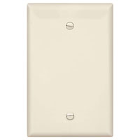Eaton Wiring Devices PJ13LA Blank Wallplate, 4.87 in L, 3.13 in W, 0.08 in Thick, 1 -Gang, Polycarbo