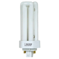 Feit Electric PLT18E Fluorescent Bulb, 18 W, PL Lamp, GX24Q-2 Lamp Base, 1200 Lumens, 2700 K Color T