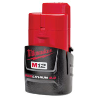 Milwaukee 48-11-2420 Rechargeable Battery Pack, 12 V Battery, 2 Ah, 1/2 hr Charging