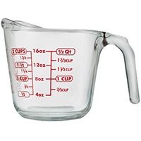 Anchor Hocking 551770L13 Measuring Cup, Glass, Clear - 4 Pack