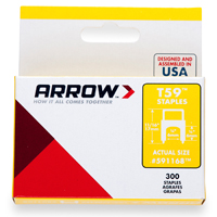 Arrow 591168 Cable Staple, 1/4 in L Leg, 1/4 in W Crown, Steel, Clear