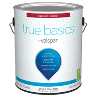 Valspar True Basics 24520 Series 080.0024523.007 Interior Paint, Eggshell, Clear Base, 1 gal - 4 Pack