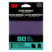 3M 27363 Clip-On Sheet, 2 in W, 2 in L, 80 Grit, Medium, Aluminum Oxide/Ceramic Abrasive, Cloth Back