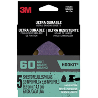 3M COLORmaxx 27381 Polishing Pad, 3 in L, 3 in W, Medium, 60 Grit, Aluminum Oxide Abrasive, Cloth Ba