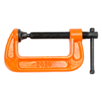 PONY 2620 Classic C-Clamp, 400 lb Clamping, 2 in Max Opening Size, 1 in D Throat, Ductile Iron Body,