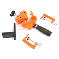 PONY 9180 Angle Clamp, 150 lb Clamping, 1-1/8 in Max Opening Size, 2 in D Throat, Steel Body, Orange