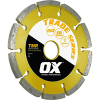 OX Trade TMR OX-TMR-4.5 Diamond Blade, 4-1/2 in Dia, 7/8 to 5/8 in Arbor, Segmented Rim