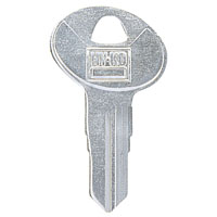 HY-KO 11010BAU2 Key Blank, Brass, Nickel-Plated, For: Bauer BAU2 Locks - 10 Pack