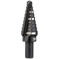 Milwaukee 48-89-9203 Step Drill Bit, 1/4 to 3/4 in Dia, 2-37/64 in OAL, #3, Straight Flute, 2-Flute,