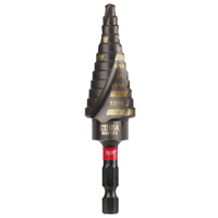 Milwaukee SHOCKWAVE Impact Duty 48-89-9244 Step Drill Bit, 3/16 to 7/8 in Dia, Spiral Flute, 2-Flute