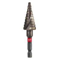 Milwaukee SHOCKWAVE Impact Duty 48-89-9243 Step Drill Bit, 3/16 to 3/4 in Dia, Spiral Flute, 2-Flute