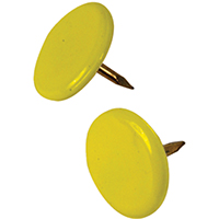 HILLMAN 122671 Thumb Tack, 15/64 in Shank, Steel, Painted, Yellow, Cap Head, Sharp Point - 6 Pack
