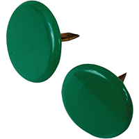 HILLMAN 122675 Thumb Tack, 15/64 in Shank, Steel, Painted, Green, Cap Head, Sharp Point - 6 Pack