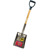 BULLY Tools 72520 Shovel, 9-1/2 in W Blade, 14 ga Gauge, Steel Blade, Ashwood Handle, D-Shaped Handl