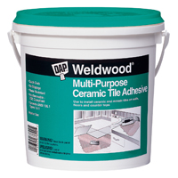 DAP Weldwood 7079825190 Ceramic Tile Adhesive, Paste, Very Slight Ammonia, White, 1 qt Pail