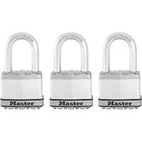 Master Lock Magnum M5XTRILF Keyed Padlock, Alike Key, 3/8 in Dia Shackle, 1-1/2 in H Shackle, Boron