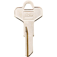 HY-KO 11010DE2 Key Blank, Brass, Nickel, For: Dexter Cabinet, House Locks and Padlocks - 10 Pack
